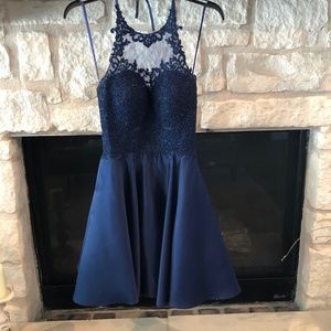 XS Navy Short Homecoming Party Cocktail Dress